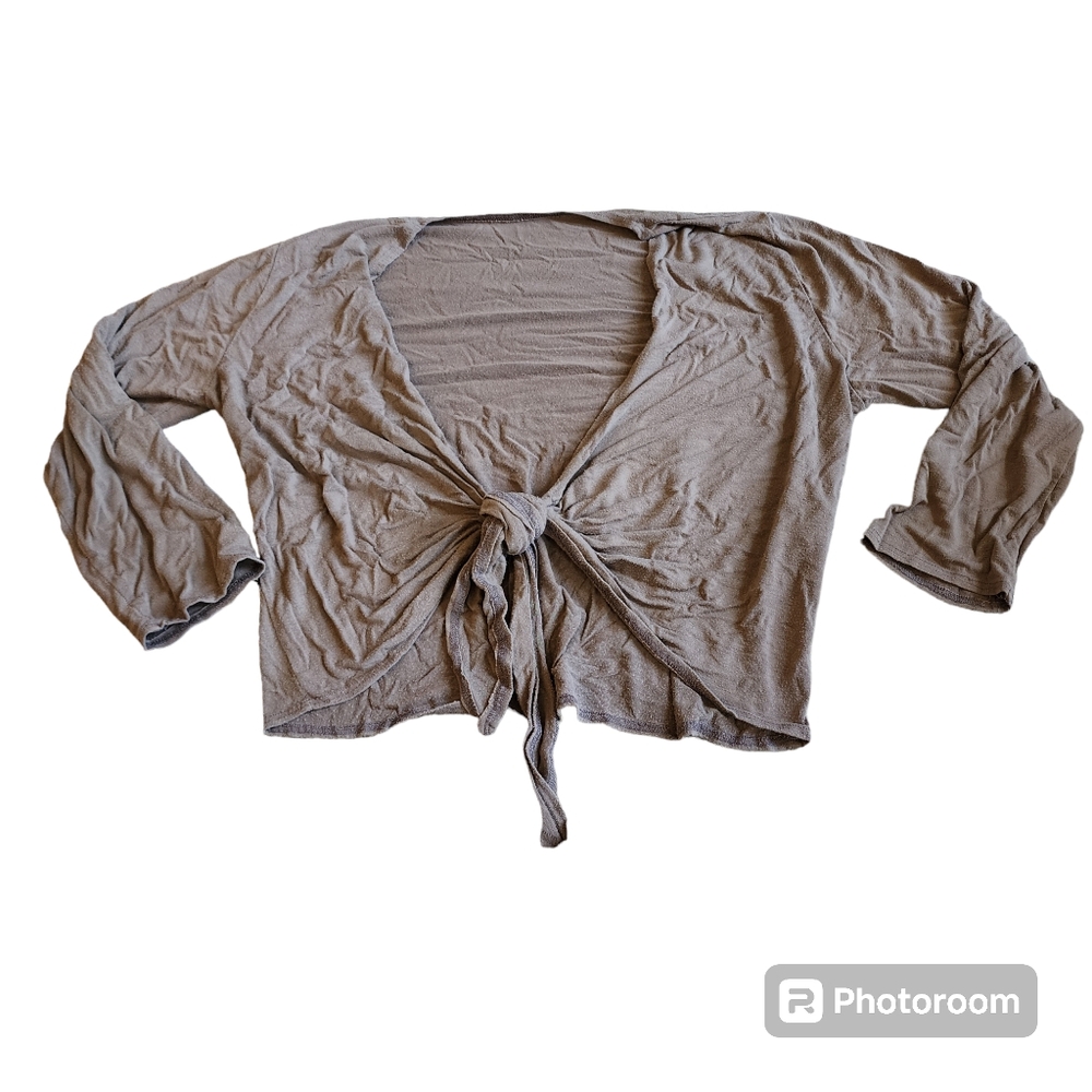 Tie front crop top cardigan L